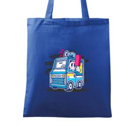 Sacosa din panza ice cream truck albastru regal