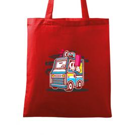 Sacosa din panza ice cream truck rosu