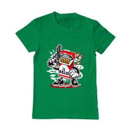 Tricou adler barbat cigarette killer verde mediu