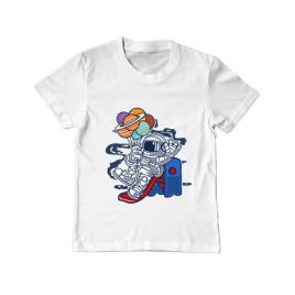 Tricou adler copil space slider alb