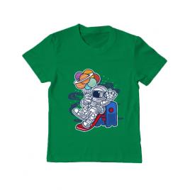 Tricou adler copil space slider verde mediu