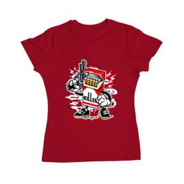 Tricou adler dama cigarette killer rosu