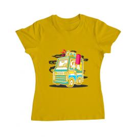 Tricou adler dama ice cream truck galben
