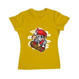 Tricou adler dama killer skater galben