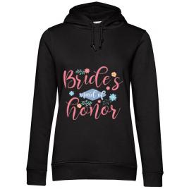 Hoodie petrecerea burlacitelor b&c brides maid of honor negru