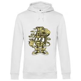 Hoodie barbat cu gluga grenade alb