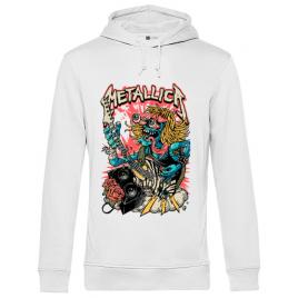 Hoodie barbat cu gluga heavy guitar alb