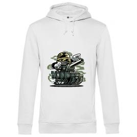 Hoodie barbat cu gluga war tank alb