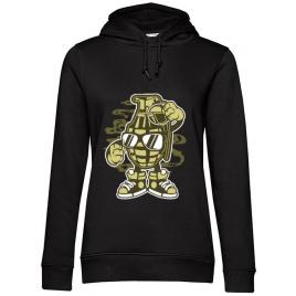 Hoodie dama cu gluga grenade negru