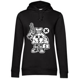Hoodie dama cu gluga money takers negru