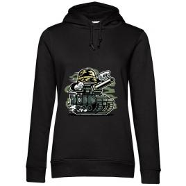 Hoodie dama cu gluga war tank negru