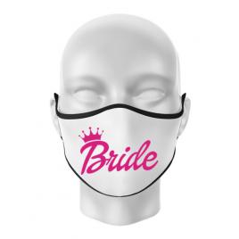 Masca personalizata reutilizabila barbie bride alb
