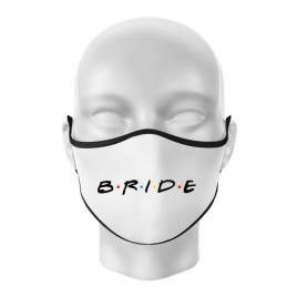 Masca personalizata reutilizabila bride friends alb
