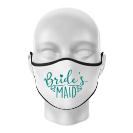 Masca personalizata reutilizabila brides maid alb