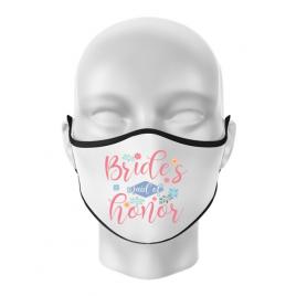 Masca personalizata reutilizabila brides maid of honor alb