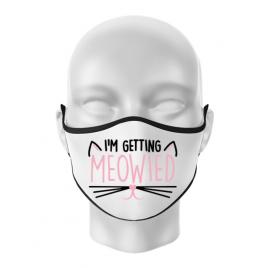 Masca personalizata reutilizabila im getting meowied alb