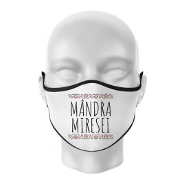 Masca personalizata reutilizabila mandra miresei alb