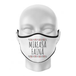 Masca personalizata reutilizabila mireasa faina alb