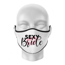 Masca personalizata reutilizabila sexy bride alb