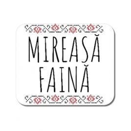 Mousepad personalizat mireasa faina alb