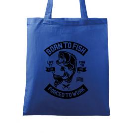 Sacosa din panza born to fish albastru regal