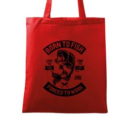 Sacosa din panza born to fish rosu