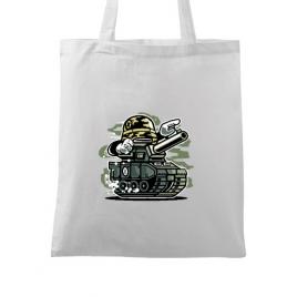 Sacosa din panza war tank alb