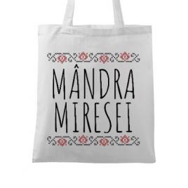 Sacosa personalizata burlacite mandra miresei alb