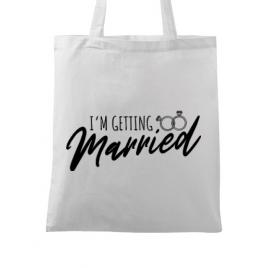 Sacosa personalizata mireasa im getting married alb