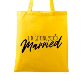 Sacosa personalizata mireasa im getting married galben