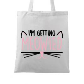 Sacosa personalizata mireasa im getting meowied alb