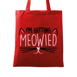 Sacosa personalizata mireasa im getting meowied rosu