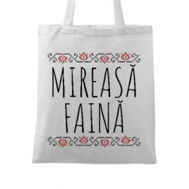 Sacosa personalizata mireasa mireasa faina alb