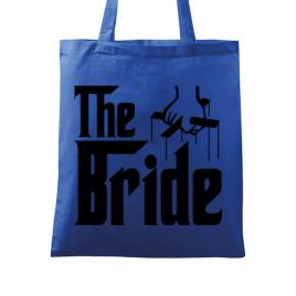 Sacosa personalizata mireasa the bride albastru regal