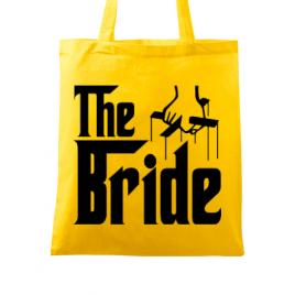 Sacosa personalizata mireasa the bride galben