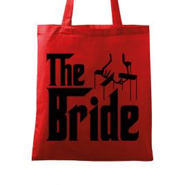 Sacosa personalizata mireasa the bride rosu