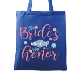 Sacosa personalizata petrecerea burlacitelor brides maid of honor albastru regal