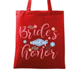 Sacosa personalizata petrecerea burlacitelor brides maid of honor rosu