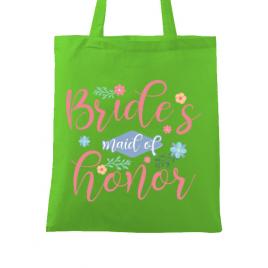Sacosa personalizata petrecerea burlacitelor brides maid of honor verde