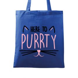 Sacosa personalizata petrecerea burlacitelor here to purrty albastru regal