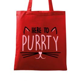 Sacosa personalizata petrecerea burlacitelor here to purrty rosu