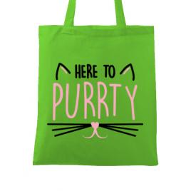 Sacosa personalizata petrecerea burlacitelor here to purrty verde