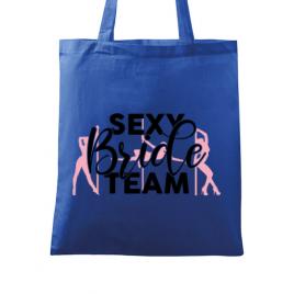 Sacosa personalizata petrecerea burlacitelor sexy bride team albastru regal