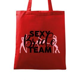 Sacosa personalizata petrecerea burlacitelor sexy bride team rosu