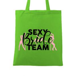 Sacosa personalizata petrecerea burlacitelor sexy bride team verde