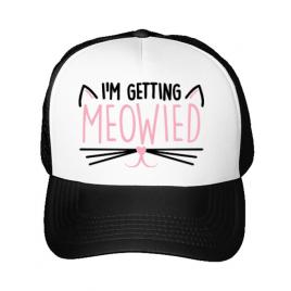 Sapca personalizata mireasa im getting meowied alb