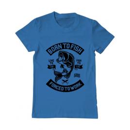 Tricou adler barbat born to fish albastru azuriu