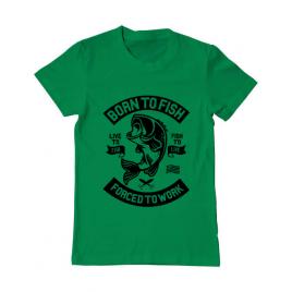 Tricou adler barbat born to fish verde mediu