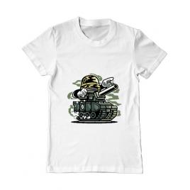 Tricou adler barbat war tank alb