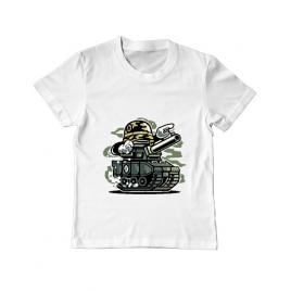 Tricou adler copil war tank alb
